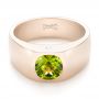 18k Rose Gold 18k Rose Gold Custom Peridot And Diamond Men's Band - Flat View -  103395 - Thumbnail