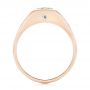 14k Rose Gold 14k Rose Gold Custom Peridot And Diamond Men's Band - Front View -  103395 - Thumbnail