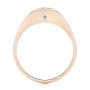 14k Rose Gold 14k Rose Gold Custom Peridot And Diamond Men's Band - Front View -  103395 - Thumbnail