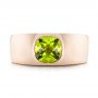 14k Rose Gold 14k Rose Gold Custom Peridot And Diamond Men's Band - Top View -  103395 - Thumbnail