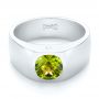  Platinum Platinum Custom Peridot And Diamond Men's Band - Flat View -  103395 - Thumbnail