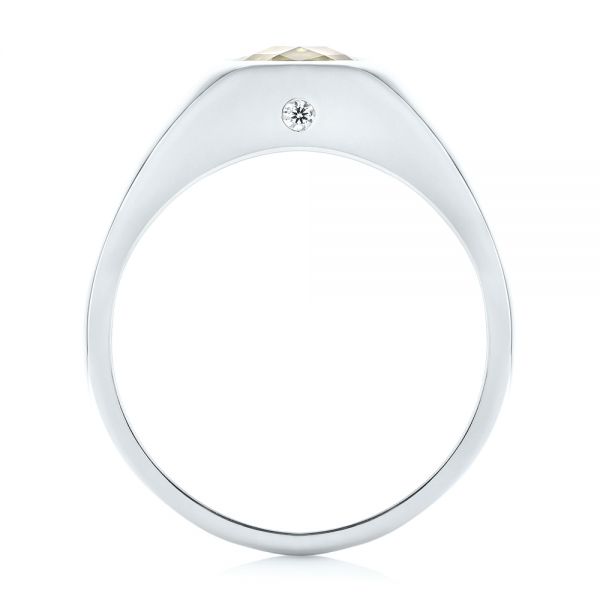 Platinum Platinum Custom Peridot And Diamond Men's Band - Front View - 103395