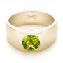 14k Yellow Gold Custom Peridot And Diamond Men's Band - Flat View -  103395 - Thumbnail
