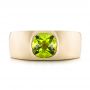 18k Yellow Gold 18k Yellow Gold Custom Peridot And Diamond Men's Band - Top View -  103395 - Thumbnail