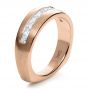 18k Rose Gold 18k Rose Gold Custom Diamond Men's Band - Three-Quarter View -  1111 - Thumbnail