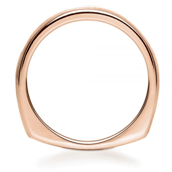 18k Rose Gold 18k Rose Gold Custom Diamond Men's Band - Front View - 1111