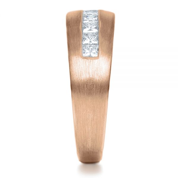 18k Rose Gold 18k Rose Gold Custom Diamond Men's Band - Side View - 1111