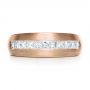 18k Rose Gold 18k Rose Gold Custom Diamond Men's Band - Top View -  1111 - Thumbnail