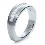 14k White Gold 14k White Gold Custom Diamond Men's Band - Three-Quarter View -  1111 - Thumbnail