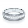 14k White Gold 14k White Gold Custom Diamond Men's Band - Flat View -  1111 - Thumbnail