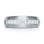 14k White Gold 14k White Gold Custom Diamond Men's Band - Top View -  1111 - Thumbnail