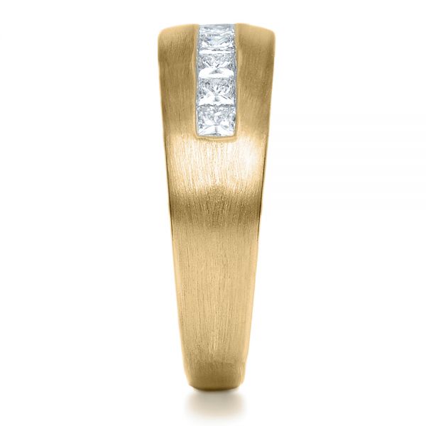 14k Yellow Gold 14k Yellow Gold Custom Diamond Men's Band - Side View -  1111