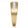 14k Yellow Gold 14k Yellow Gold Custom Diamond Men's Band - Side View -  1111 - Thumbnail