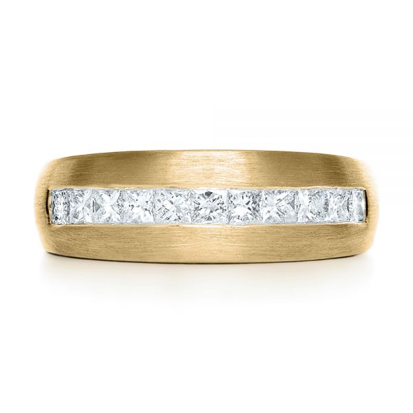 14k Yellow Gold 14k Yellow Gold Custom Diamond Men's Band - Top View - 1111