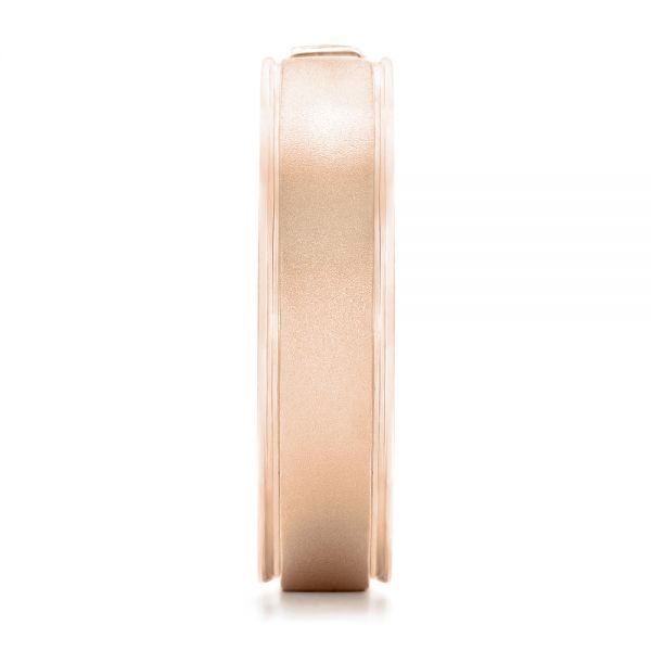 14k Rose Gold 14k Rose Gold Custom Diamond Men's Band - Side View - 102072