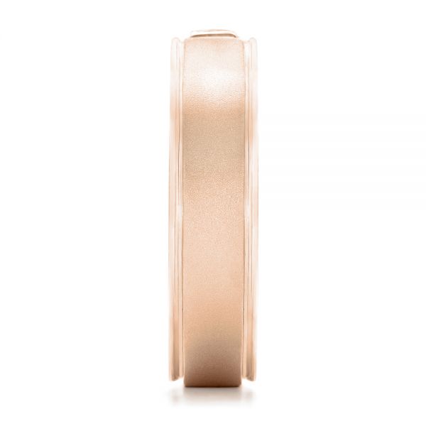 14k Rose Gold 14k Rose Gold Custom Diamond Men's Band - Side View -  102072