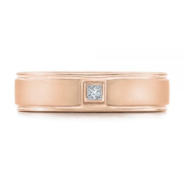 14k Rose Gold 14k Rose Gold Custom Diamond Men's Band - Top View - 102072