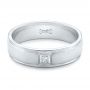 18k White Gold 18k White Gold Custom Diamond Men's Band - Flat View -  102072 - Thumbnail