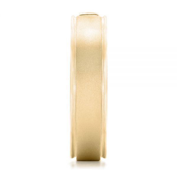 14k Yellow Gold 14k Yellow Gold Custom Diamond Men's Band - Side View - 102072
