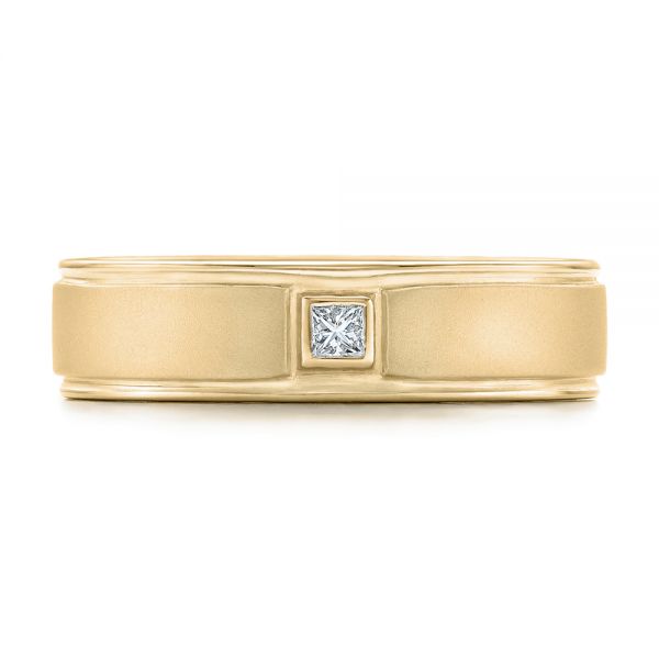 14k Yellow Gold 14k Yellow Gold Custom Diamond Men's Band - Top View - 102072