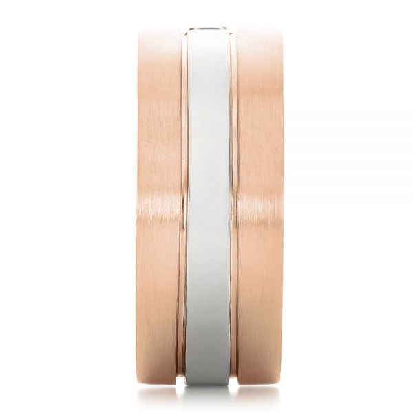 14K Gold And 18k Rose Gold 14K Gold And 18k Rose Gold Custom Purple Sapphire Men's Wedding Band - Side View - 102302