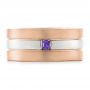  18K Gold And 14k Rose Gold 18K Gold And 14k Rose Gold Custom Purple Sapphire Men's Wedding Band - Top View -  102302 - Thumbnail