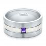  Platinum And Platinum Platinum And Platinum Custom Purple Sapphire Men's Wedding Band - Flat View -  102302 - Thumbnail