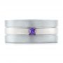  14K Gold And Platinum 14K Gold And Platinum Custom Purple Sapphire Men's Wedding Band - Top View -  102302 - Thumbnail