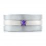  14K Gold And Platinum 14K Gold And Platinum Custom Purple Sapphire Men's Wedding Band - Top View -  102302 - Thumbnail
