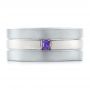  18K Gold And 18k White Gold 18K Gold And 18k White Gold Custom Purple Sapphire Men's Wedding Band - Top View -  102302 - Thumbnail