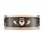 18k Rose Gold 18k Rose Gold Custom Black Antiqued Men's Band - Top View -  103134 - Thumbnail