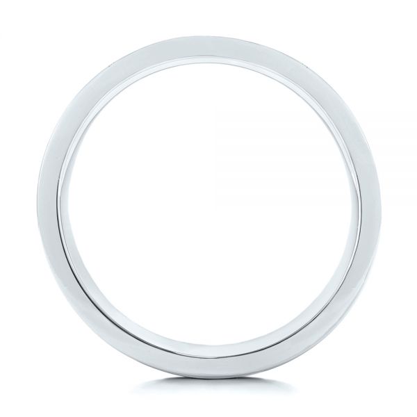 18k White Gold 18k White Gold Custom Black Antiqued Men's Band - Front View - 103134