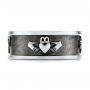  Platinum Platinum Custom Black Antiqued Men's Band - Top View -  103134 - Thumbnail