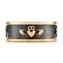 18k Yellow Gold 18k Yellow Gold Custom Black Antiqued Men's Band - Top View -  103134 - Thumbnail