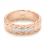 14k Rose Gold Custom Diamond Band - Flat View -  103532 - Thumbnail