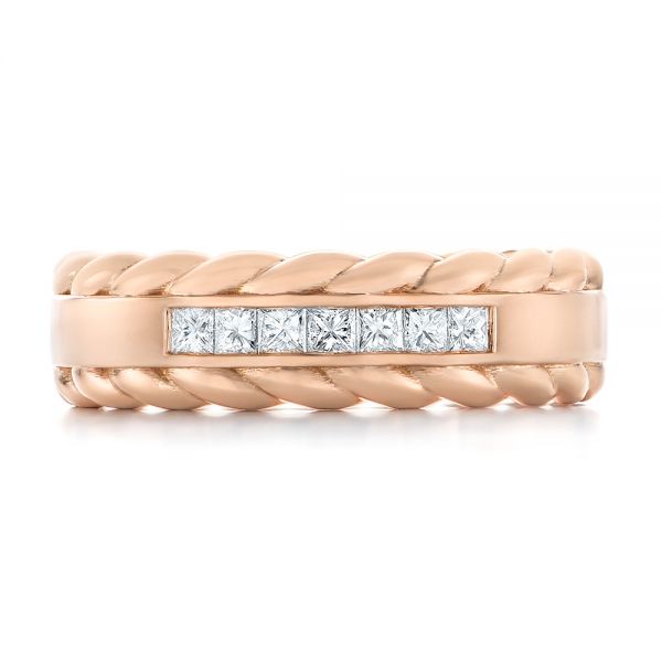 14k Rose Gold Custom Diamond Band - Top View -  103532