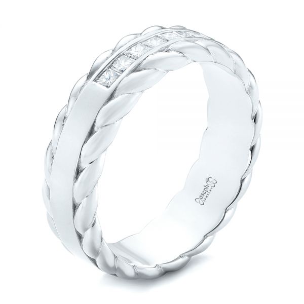  Platinum Platinum Custom Diamond Band - Three-Quarter View -  103532