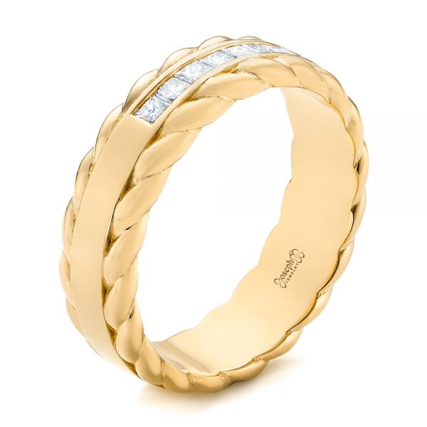 18k Yellow Gold 18k Yellow Gold Custom Diamond Band - Three-Quarter View -  103532