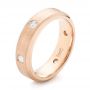18k Rose Gold Custom Diamond Men's Wedding Band - Three-Quarter View -  102874 - Thumbnail