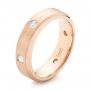 14k Rose Gold 14k Rose Gold Custom Diamond Men's Wedding Band - Three-Quarter View -  102874 - Thumbnail