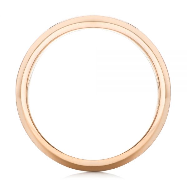 18k Rose Gold Custom Diamond Men's Wedding Band - Front View - 102874