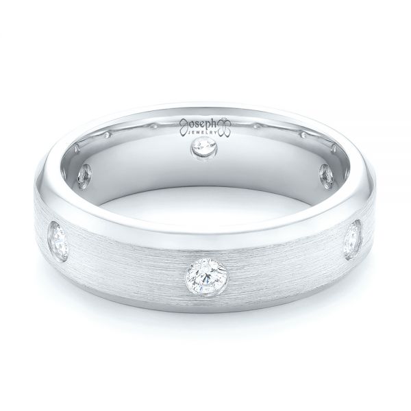  Platinum Platinum Custom Diamond Men's Wedding Band - Flat View -  102874