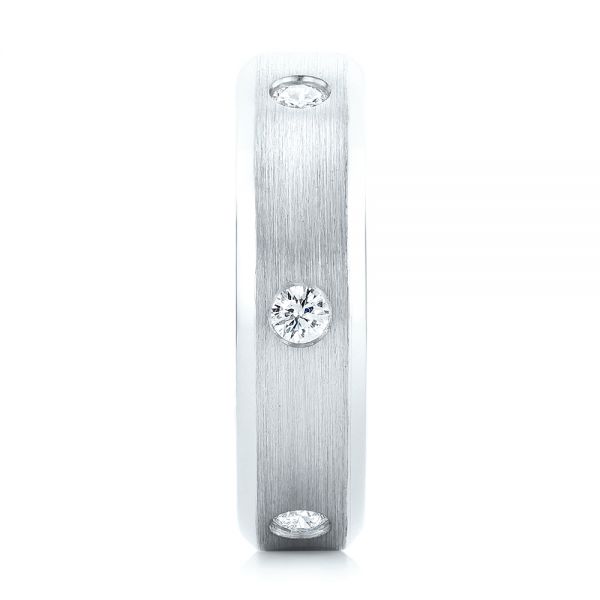 18k White Gold 18k White Gold Custom Diamond Men's Wedding Band - Side View - 102874