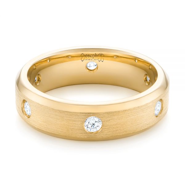 14k Yellow Gold 14k Yellow Gold Custom Diamond Men's Wedding Band - Flat View - 102874