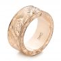 14k Rose Gold Custom Hand Engraved Wedding Band - Three-Quarter View -  103287 - Thumbnail