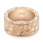 14k Rose Gold Custom Hand Engraved Wedding Band - Flat View -  103287 - Thumbnail