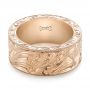 18k Rose Gold 18k Rose Gold Custom Hand Engraved Wedding Band - Flat View -  103287 - Thumbnail