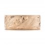 14k Rose Gold Custom Hand Engraved Wedding Band - Top View -  103287 - Thumbnail
