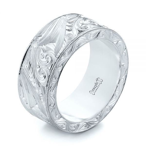 Platinum Custom Hand Engraved Wedding Band #103287 - Seattle Bellevue ...