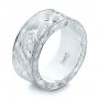 18k White Gold Custom Hand Engraved Wedding Band